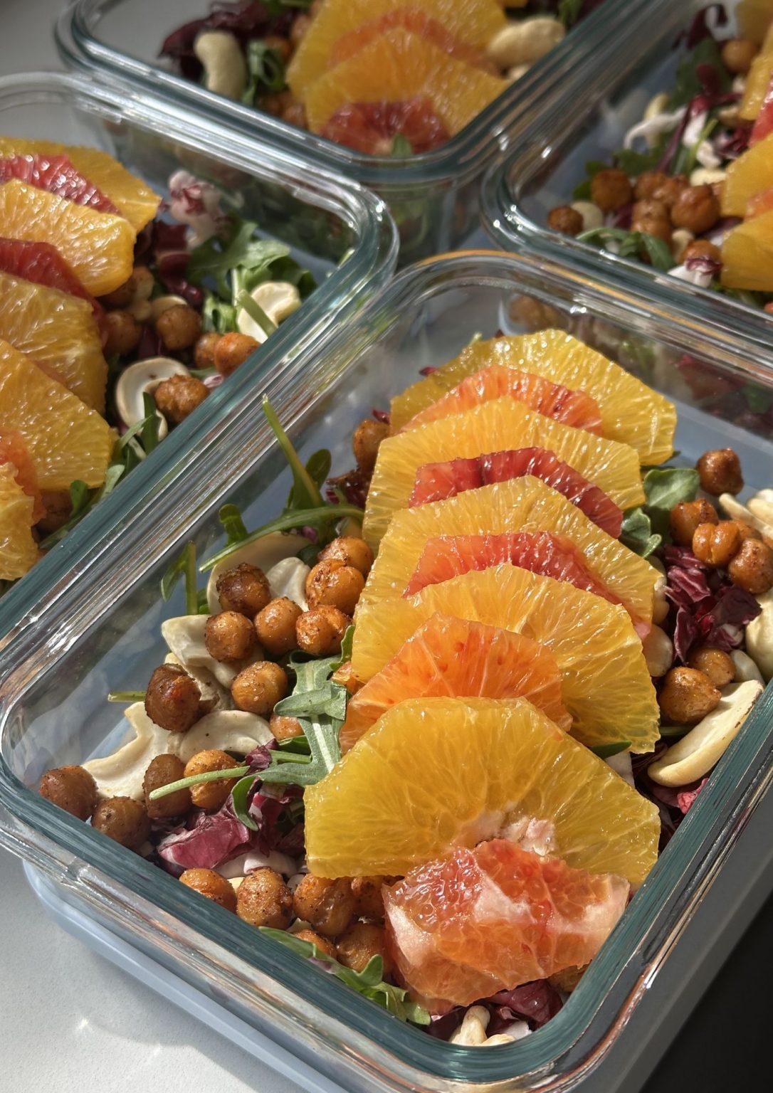 Bright Citrus & Crispy Chickpea Arugula Salad