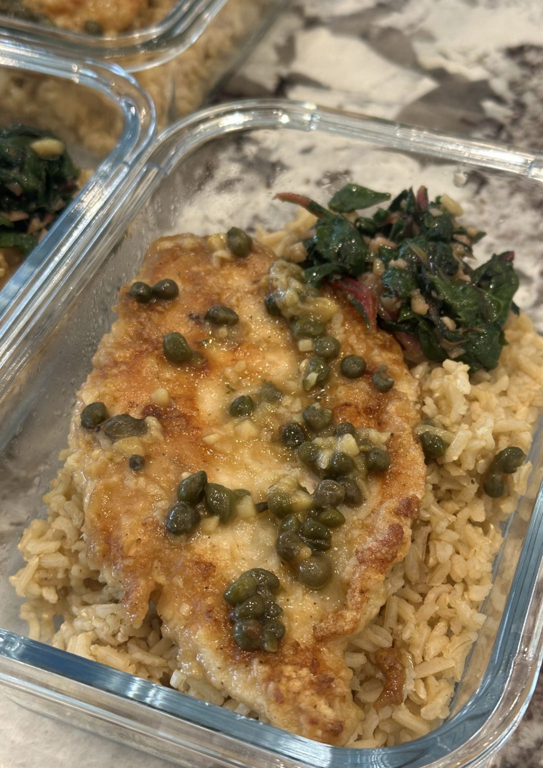 Chicken Piccata & Garlicky Swiss Chard